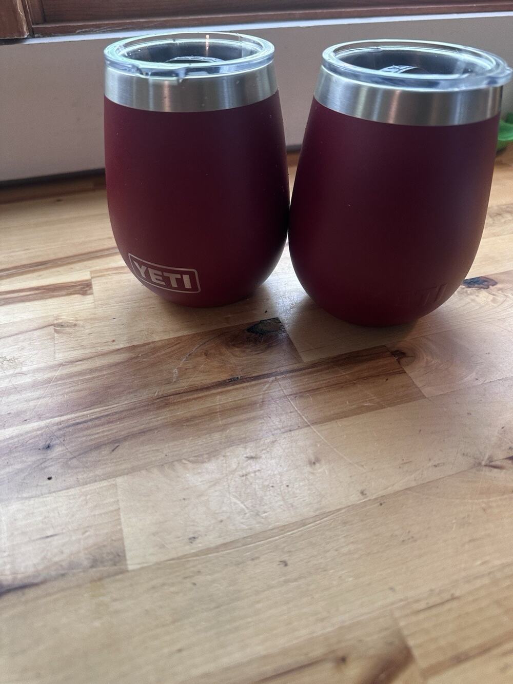 YETI Rambler 10 oz Insulated Wine Tumbler Brick Red / Maroon - Pair of 2 Used